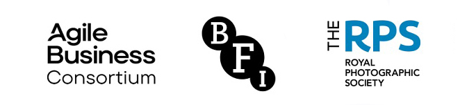 Partner logos: Agile Business Consortium, BFI and The Royal Photographic Society.